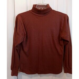 F.P. FAST PACE Vintage Women's Medium Brown Mock Neck Pullover Top Soft